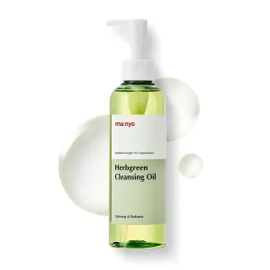 Herb Green Cleansing Oil 6.7 Fl Oz (200Ml) Korean Facial Cleanser, Daily Makeup Remover for Women, Effective Cleansing without Clogging Pores, with Artemisa, Tea Tree