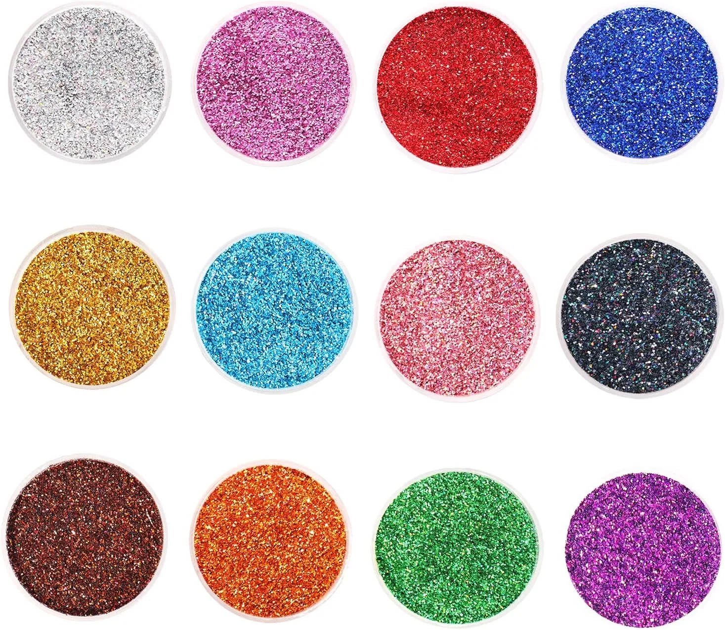 Holographic Chunky Glitter, Set of 12,  Craft Glitter for Resin Art Crafts, Cosmetic Glitter for Nail Body Face Eye, Epoxy Resin Glitter Sequin Flake Sparkle for Slime Tumbler Jewelry Making