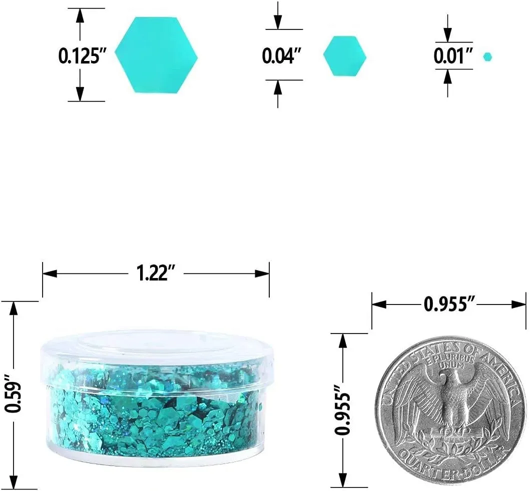 Holographic Chunky Glitter, Set of 12,  Craft Glitter for Resin Art Crafts, Cosmetic Glitter for Nail Body Face Eye, Epoxy Resin Glitter Sequin Flake Sparkle for Slime Tumbler Jewelry Making