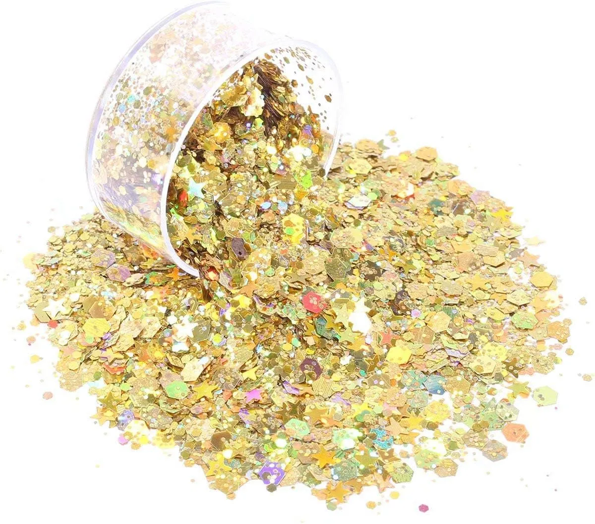 Holographic Chunky Glitter, Set of 12,  Craft Glitter for Resin Art Crafts, Cosmetic Glitter for Nail Body Face Eye, Epoxy Resin Glitter Sequin Flake Sparkle for Slime Tumbler Jewelry Making