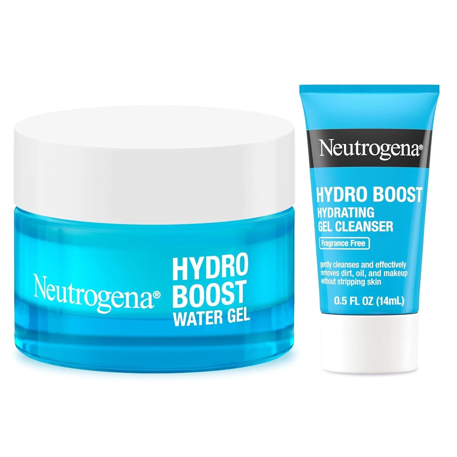 Hydro Boost Skincare Set, Hydro Boost Fragrance Free Gel Cream Face Moisturizer, 1.7 Oz, & Trial Size Hydro Boost Fragrance Free Hydrating Gel Facial Cleanser, 0.5 Fl. Oz, 2 Pack Bundle