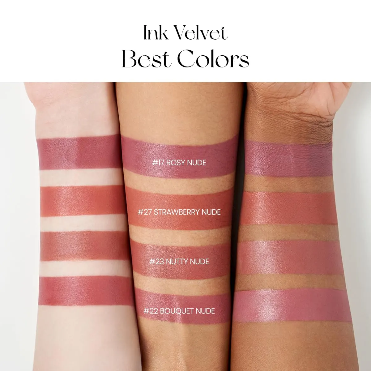 Ink the Velvet Lip Tint - High Pigment Color, Longwear, Weightless, Not Animal Tested, Gluten-Free, Paraben-Free, Valentine Day Gifts (017 ROSY NUDE)