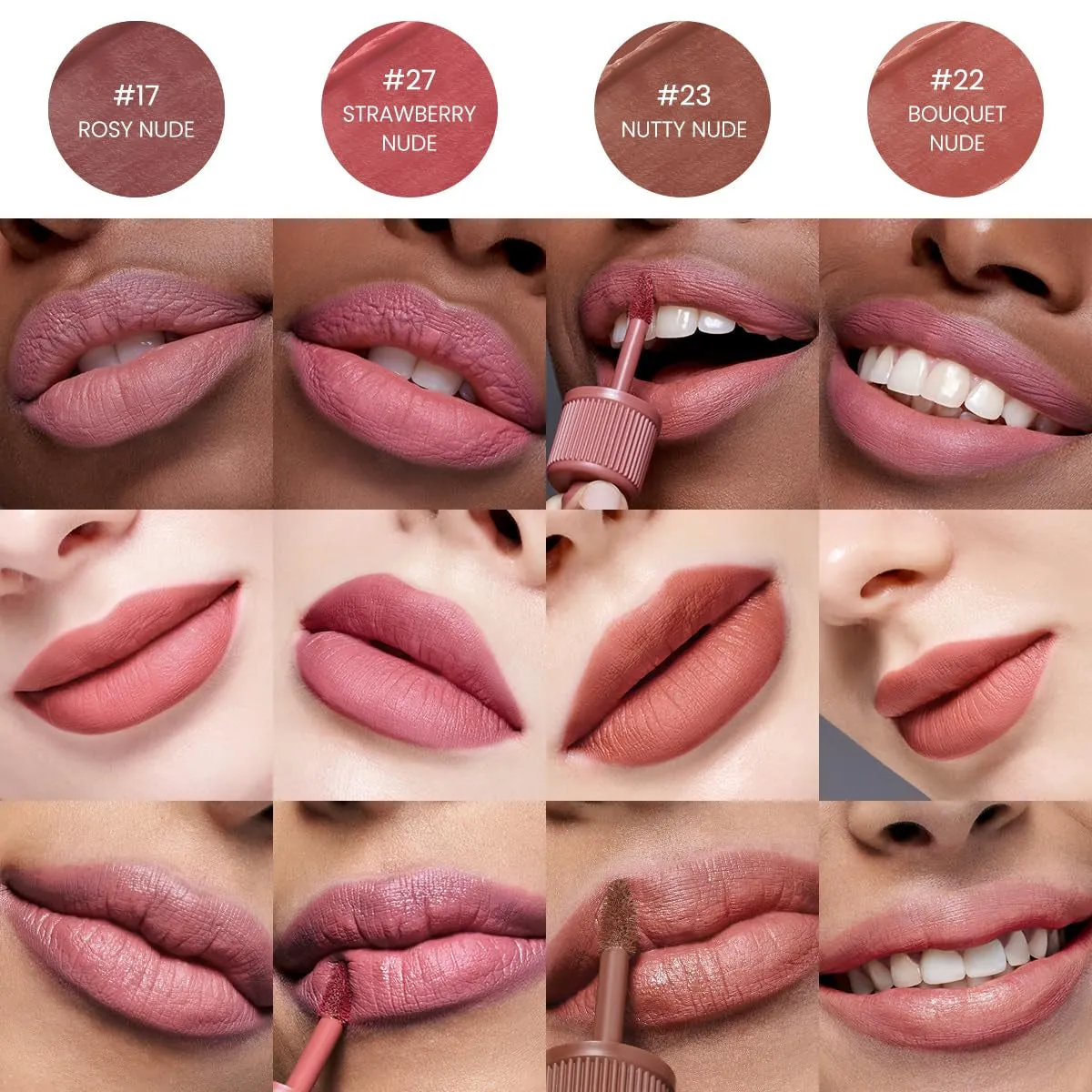 Ink the Velvet Lip Tint - High Pigment Color, Longwear, Weightless, Not Animal Tested, Gluten-Free, Paraben-Free, Valentine Day Gifts (017 ROSY NUDE)