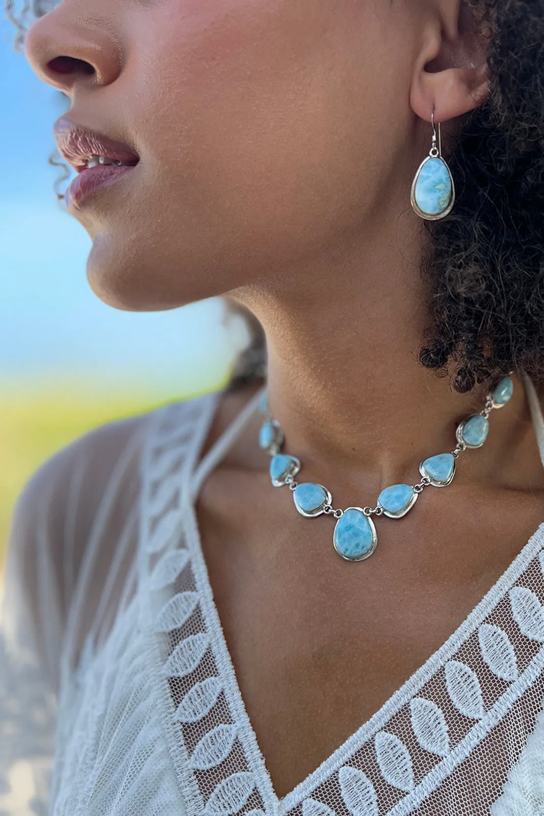 Jimmy Emerson Larimar Necklace and Earring Set