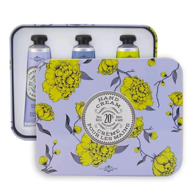 La Chatelaine Lavender Hand Cream Trio Tin 3oz
