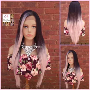Lace Front Wig, Baby Pink Wig, Ombre Wig, Wigs, Straight Wig, Ombre Pink Wig, Glory Tress, Heat Resistant Wig, Wig // PRECIOUS
