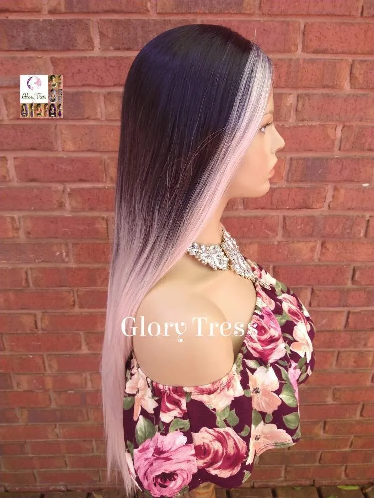 Lace Front Wig, Baby Pink Wig, Ombre Wig, Wigs, Straight Wig, Ombre Pink Wig, Glory Tress, Heat Resistant Wig, Wig // PRECIOUS