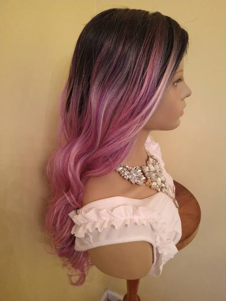 Lace Front Wig | Glory Tress | Wigs |  Ombre Wig | Ombre Pink Wig | New Arrival // PINK LEMONADE