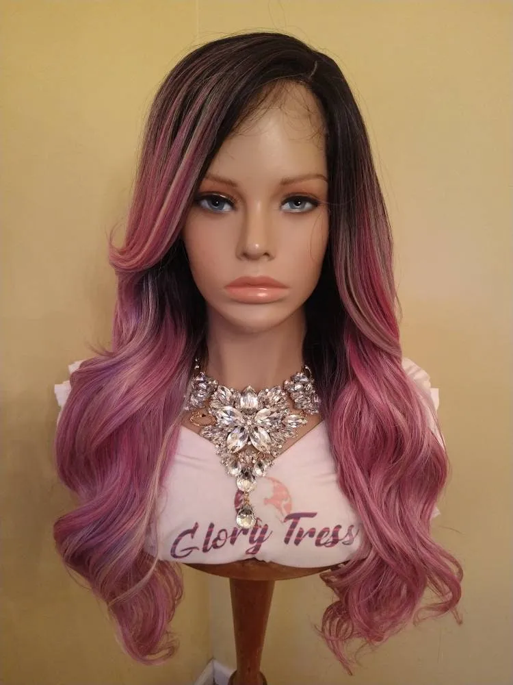Lace Front Wig | Glory Tress | Wigs |  Ombre Wig | Ombre Pink Wig | New Arrival // PINK LEMONADE