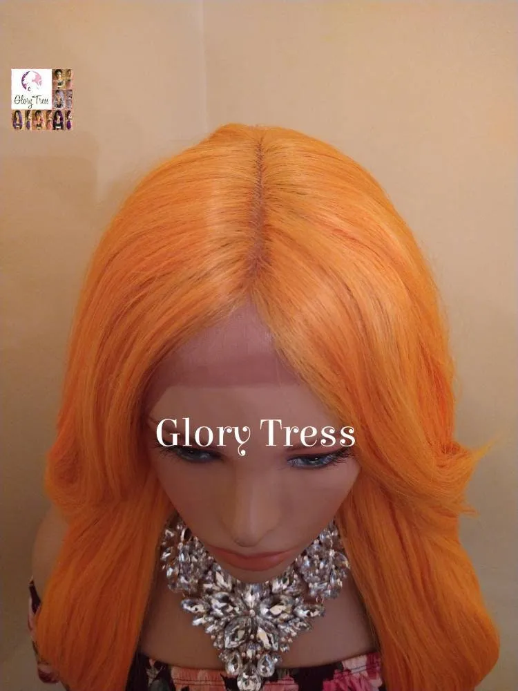 Lace Front Wig, Orange Wig, Long Loose Curly, Yaki Texture, Glory Tress Wig, ON SALE // GLADNESS