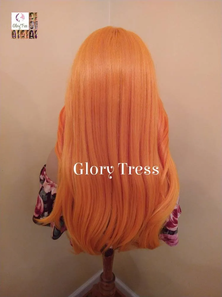 Lace Front Wig, Orange Wig, Long Loose Curly, Yaki Texture, Glory Tress Wig, ON SALE // GLADNESS