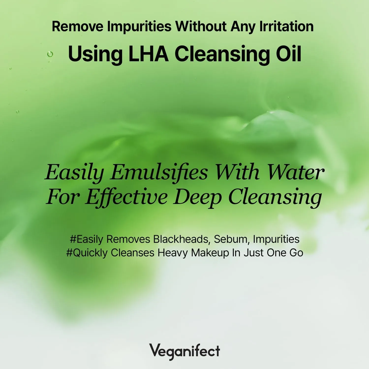 LHA Deep Cleansing Oil, Makeup, Blackhead and Whitehead Remover, Korean Skin Care, Vegan, 6.93 Fl Oz