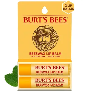 Lip Balm - Original Beeswax, Lip Moisturizer with Responsibly Sourced Beeswax, Tint-Free, Natural Origin Conditioning Treatment, 2 Tubes, 0.15 Oz.