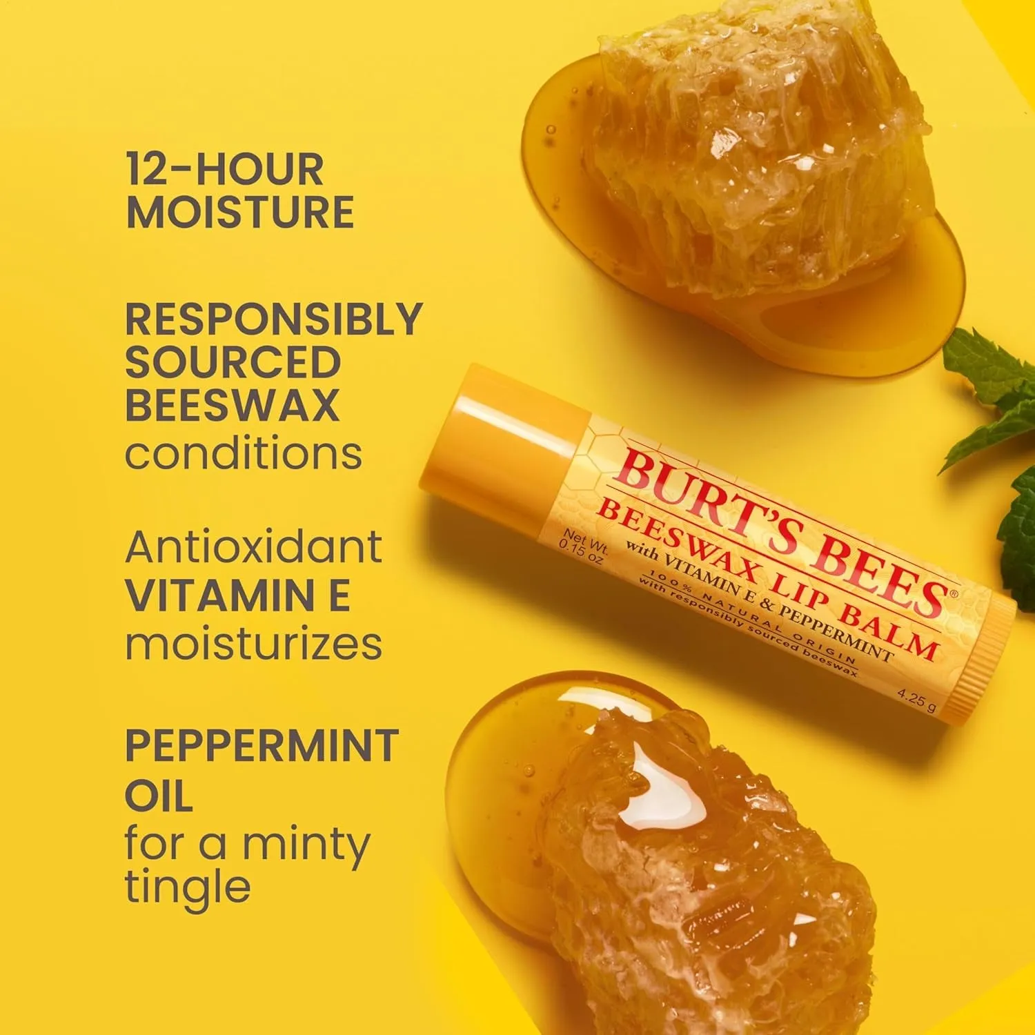 Lip Balm - Original Beeswax, Lip Moisturizer with Responsibly Sourced Beeswax, Tint-Free, Natural Origin Conditioning Treatment, 2 Tubes, 0.15 Oz.