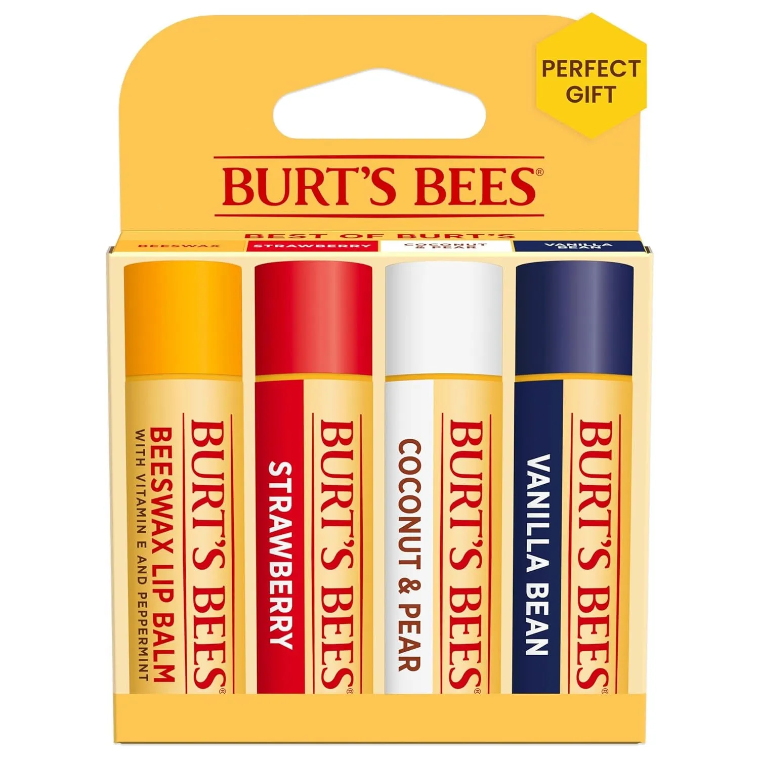 Lip Balm - Original Beeswax, Lip Moisturizer with Responsibly Sourced Beeswax, Tint-Free, Natural Origin Conditioning Treatment, 4 Tubes, 0.15 Oz.