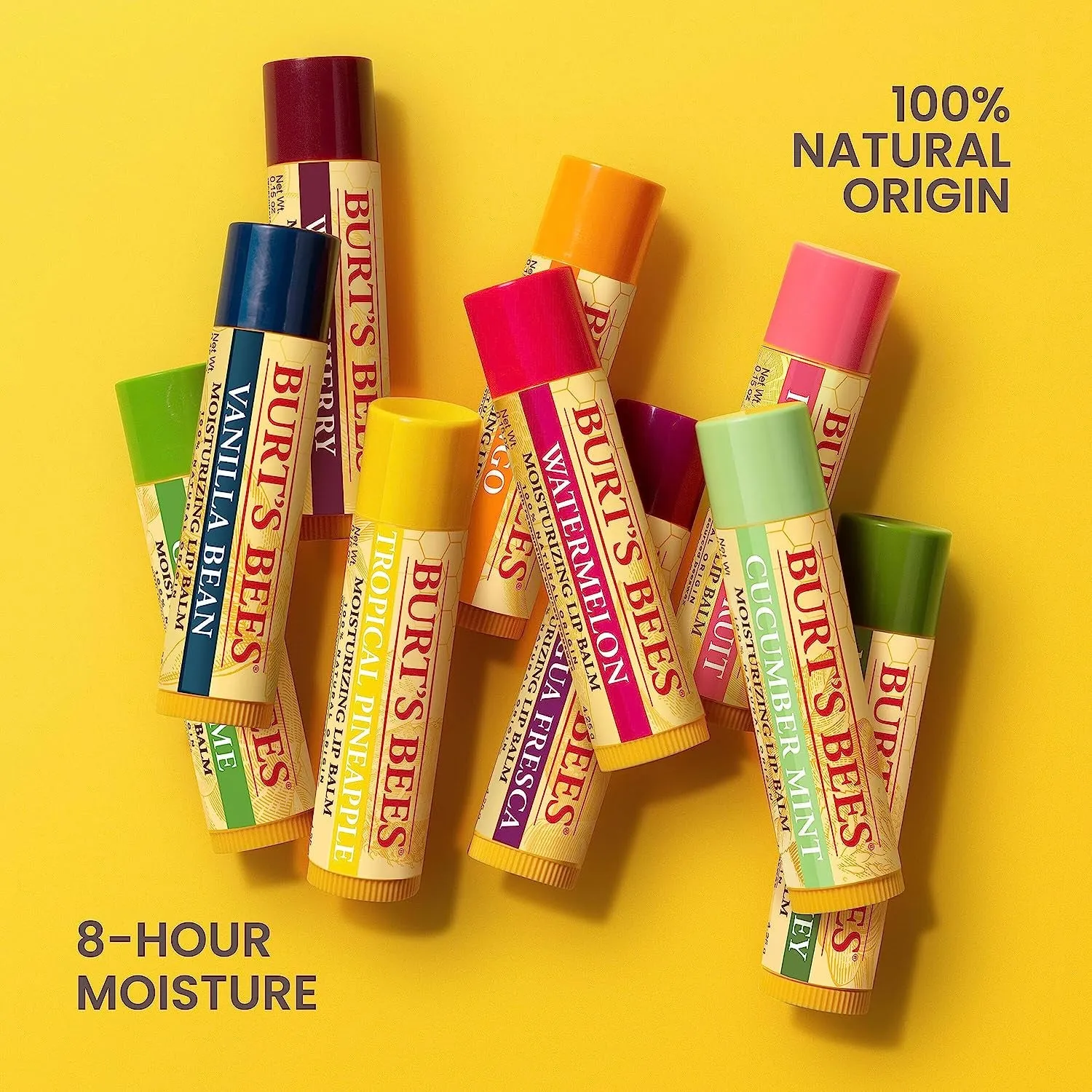 Lip Balm - Original Beeswax, Lip Moisturizer with Responsibly Sourced Beeswax, Tint-Free, Natural Origin Conditioning Treatment, 4 Tubes, 0.15 Oz.