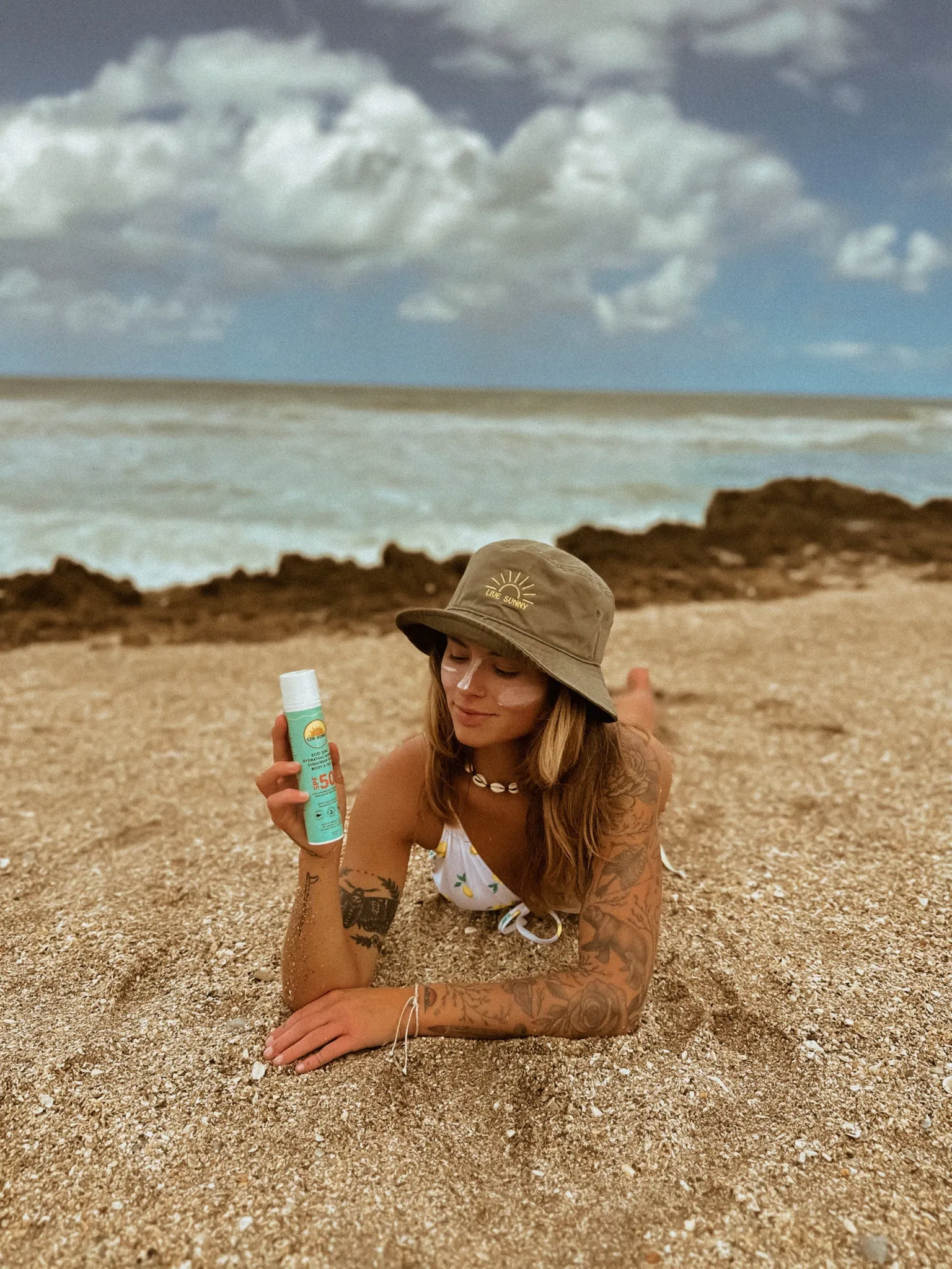 LIVE SUNNY ECO ZINC SPF50 BODY AND FACE SUNSCREEN NON TINTED 110GM