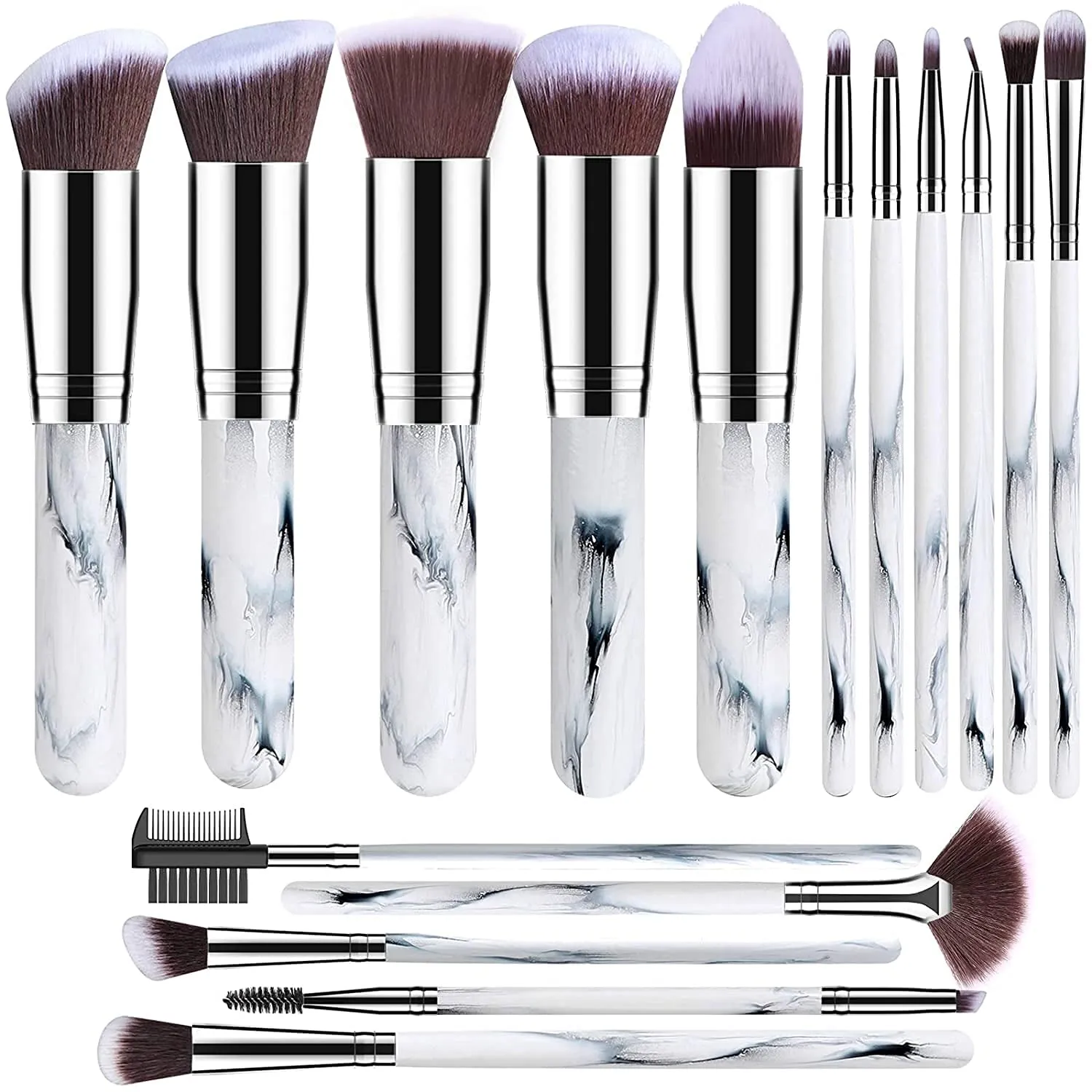 Makeup Brushes 16 Pcs Makeup Brush Set, Blending Brush for Foundation, Premium Synthetic Powder Concealers Makeup Brushes for Eyes and Face, Eye Shadows Brushes, Eyeliner Make up Brushes