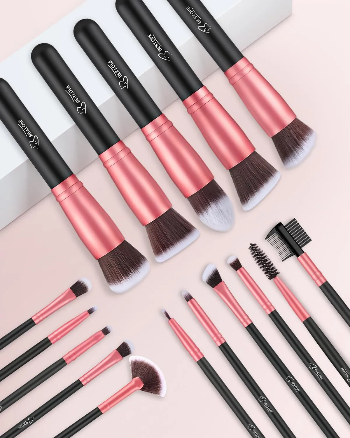 Makeup Brushes 16 Pcs Makeup Brush Set, Blending Brush for Foundation, Premium Synthetic Powder Concealers Makeup Brushes for Eyes and Face, Eye Shadows Brushes, Eyeliner Make up Brushes