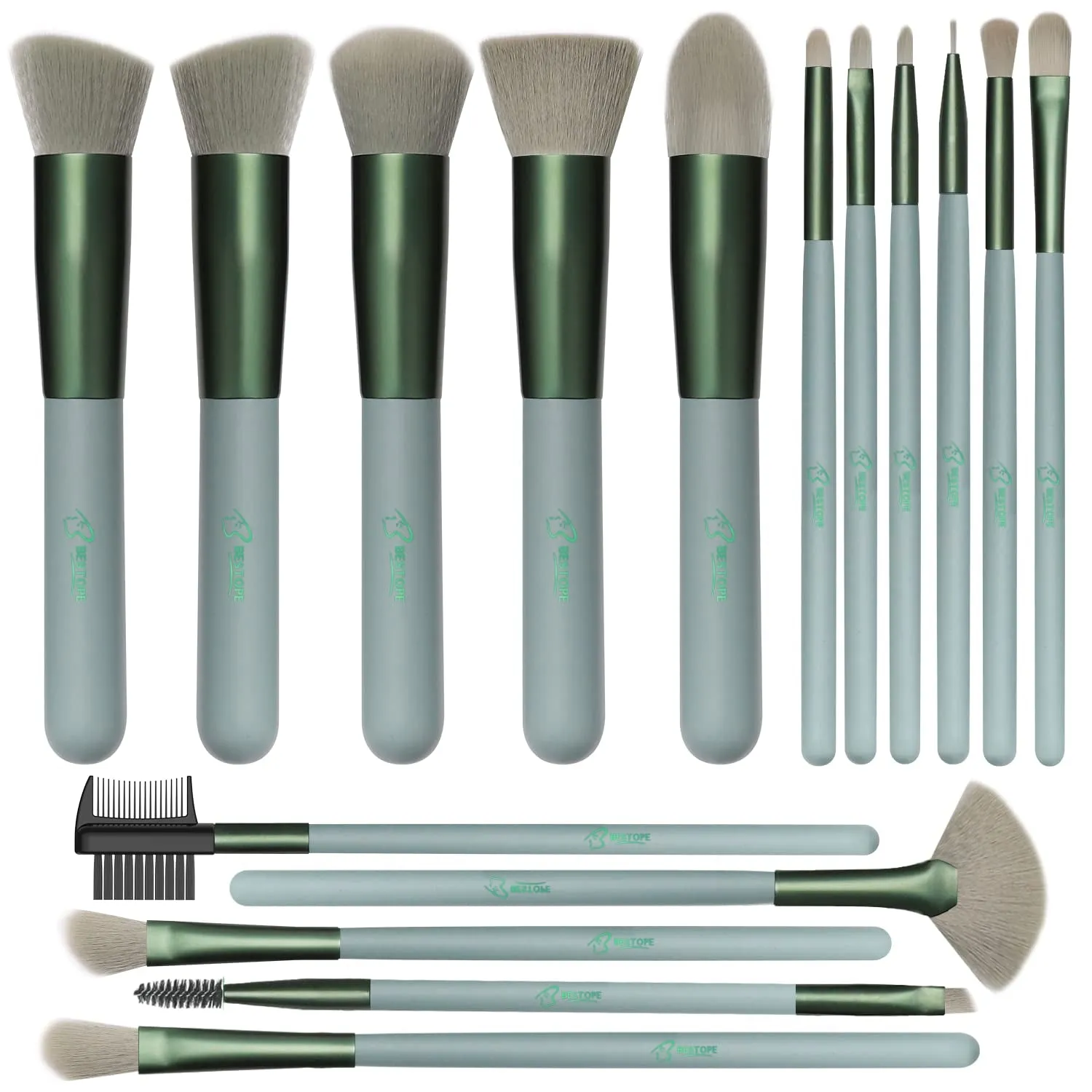 Makeup Brushes 16 Pcs Makeup Brush Set, Blending Brush for Foundation, Premium Synthetic Powder Concealers Makeup Brushes for Eyes and Face, Eye Shadows Brushes, Eyeliner Make up Brushes