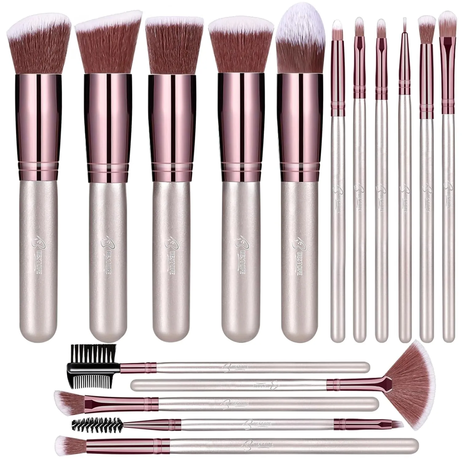 Makeup Brushes 16 Pcs Makeup Brush Set, Blending Brush for Foundation, Premium Synthetic Powder Concealers Makeup Brushes for Eyes and Face, Eye Shadows Brushes, Eyeliner Make up Brushes