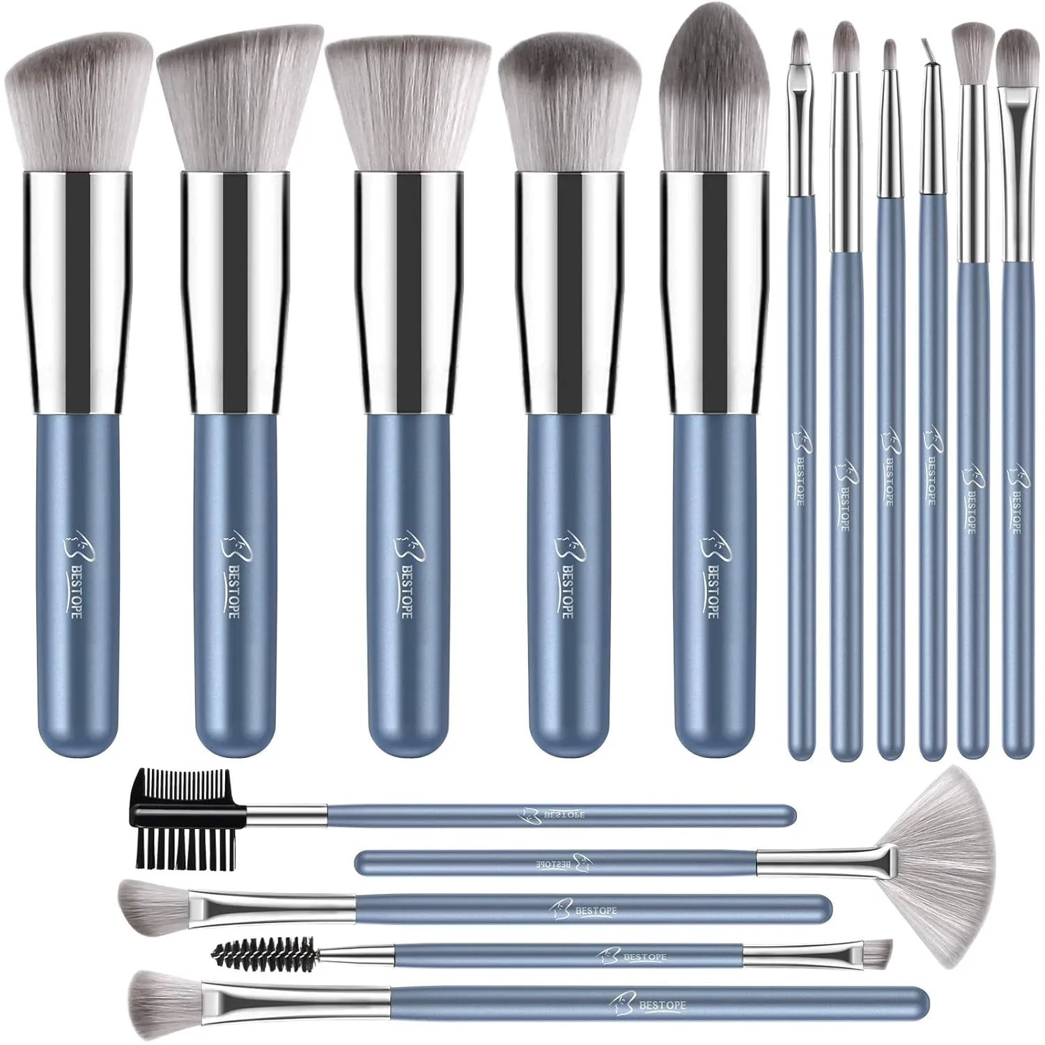 Makeup Brushes 16 Pcs Makeup Brush Set, Blending Brush for Foundation, Premium Synthetic Powder Concealers Makeup Brushes for Eyes and Face, Eye Shadows Brushes, Eyeliner Make up Brushes