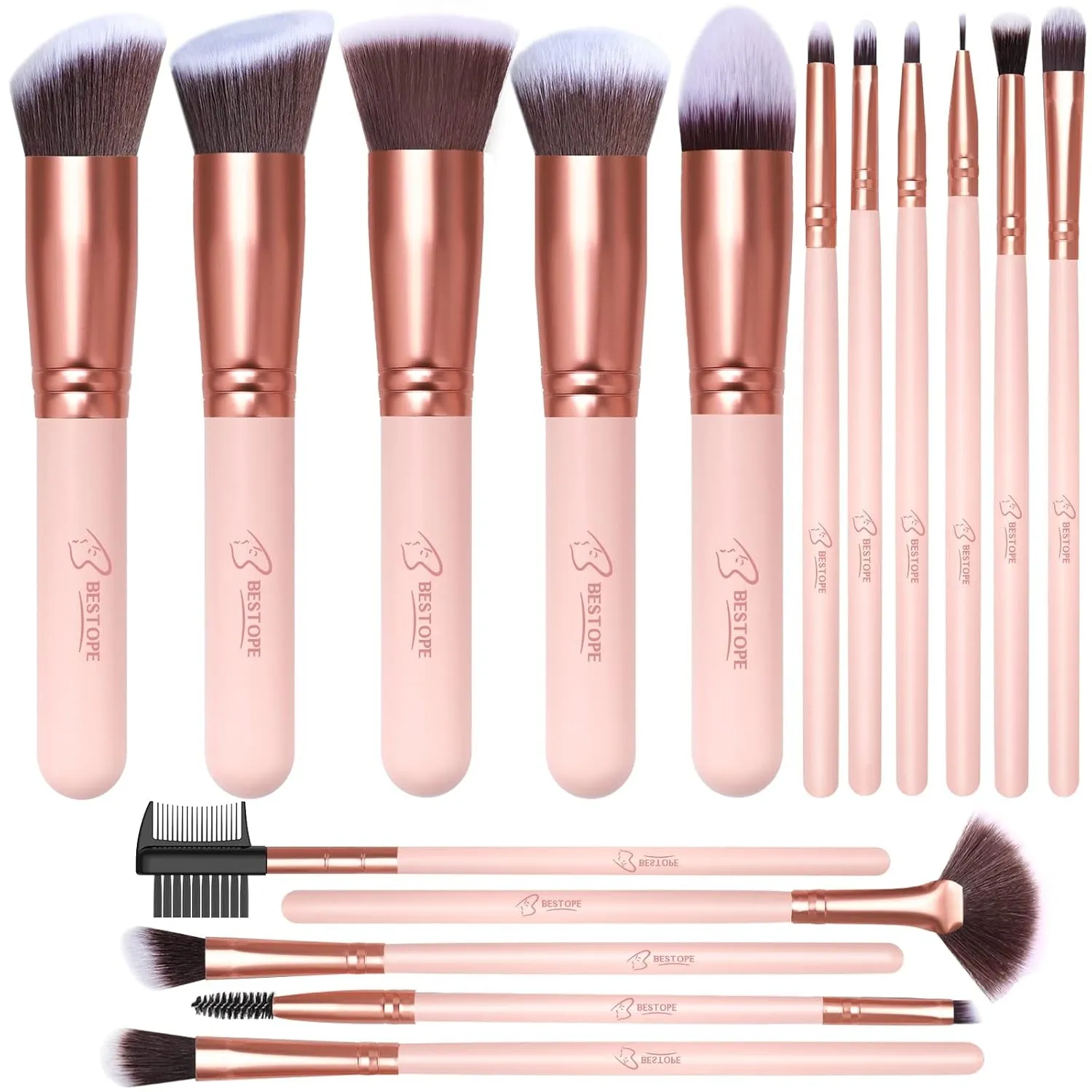 Makeup Brushes 16 Pcs Makeup Brush Set, Blending Brush for Foundation, Premium Synthetic Powder Concealers Makeup Brushes for Eyes and Face, Eye Shadows Brushes, Eyeliner Make up Brushes