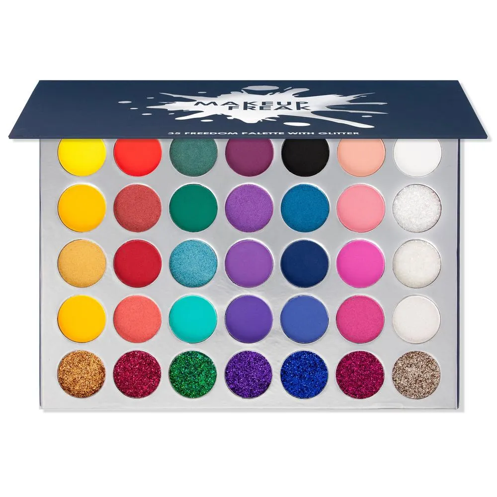 MAKEUP FREAK 35 EYESHADOWS PALETTE WITH GLITTER "FREEDOM"