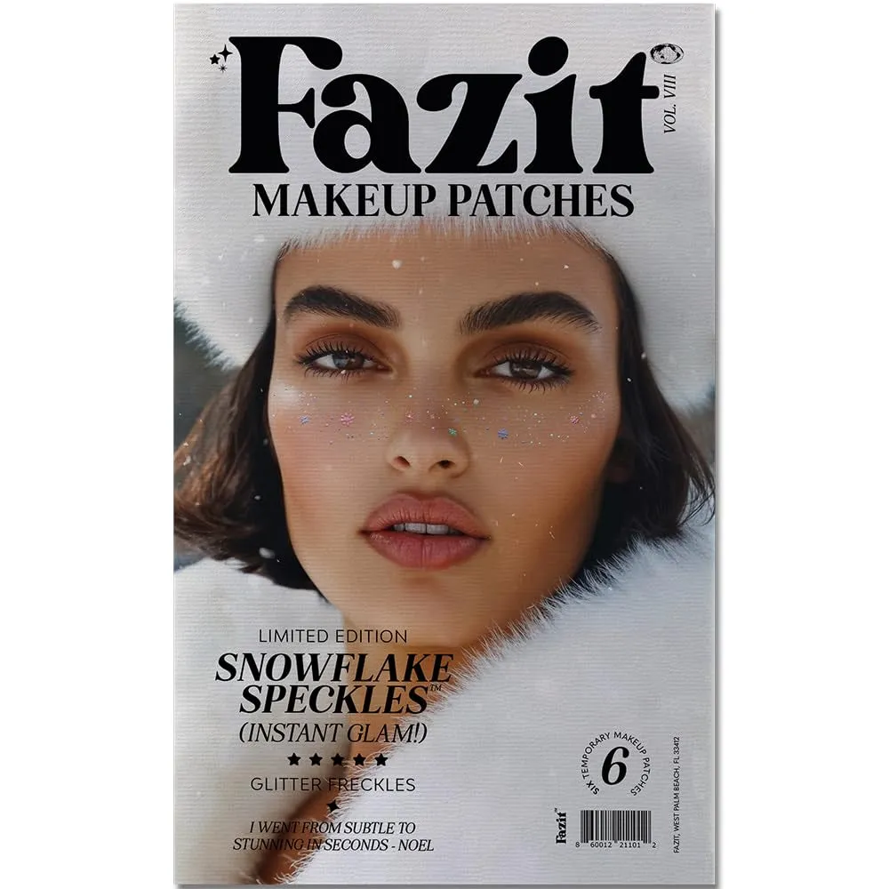 Makeup Patches - Gold - Face Glitter Makeup Speckles - Glow up Makeup Patches - Face Glitter Speckles Patches - Cute Glitter Makeup Accessories for Women - Cosmetic Glitter for Face - 6 Count