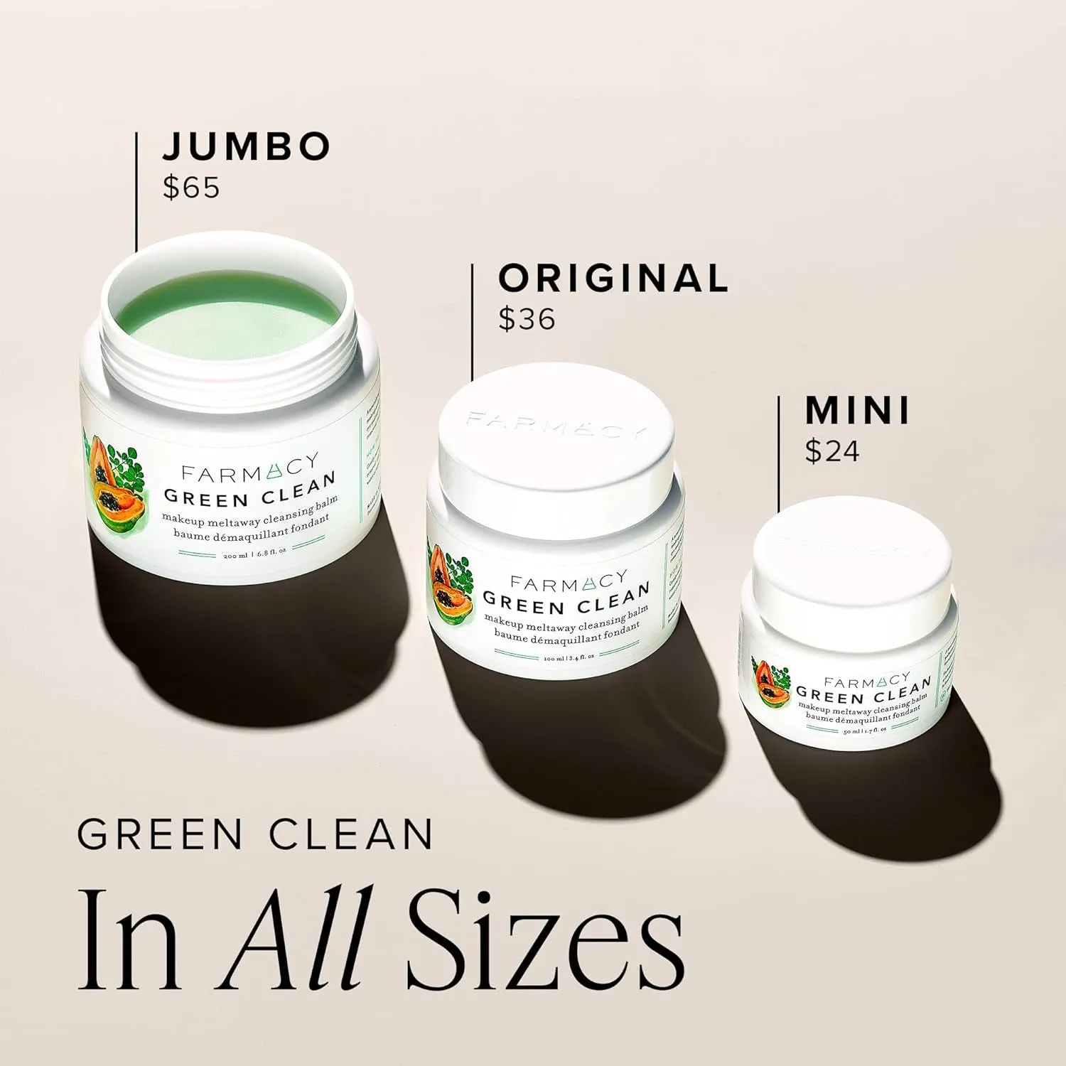 Makeup Remover Cleansing Balm - Green Clean Waterproof Makeup Remover   Oil Based Cleanser - Gentle Exfoliating Double Cleanser - Melts from Balm to Milky Lather (100Ml)