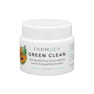 Makeup Remover Cleansing Balm - Green Clean Waterproof Makeup Remover   Oil Based Cleanser - Gentle Exfoliating Double Cleanser - Melts from Balm to Milky Lather (100Ml)