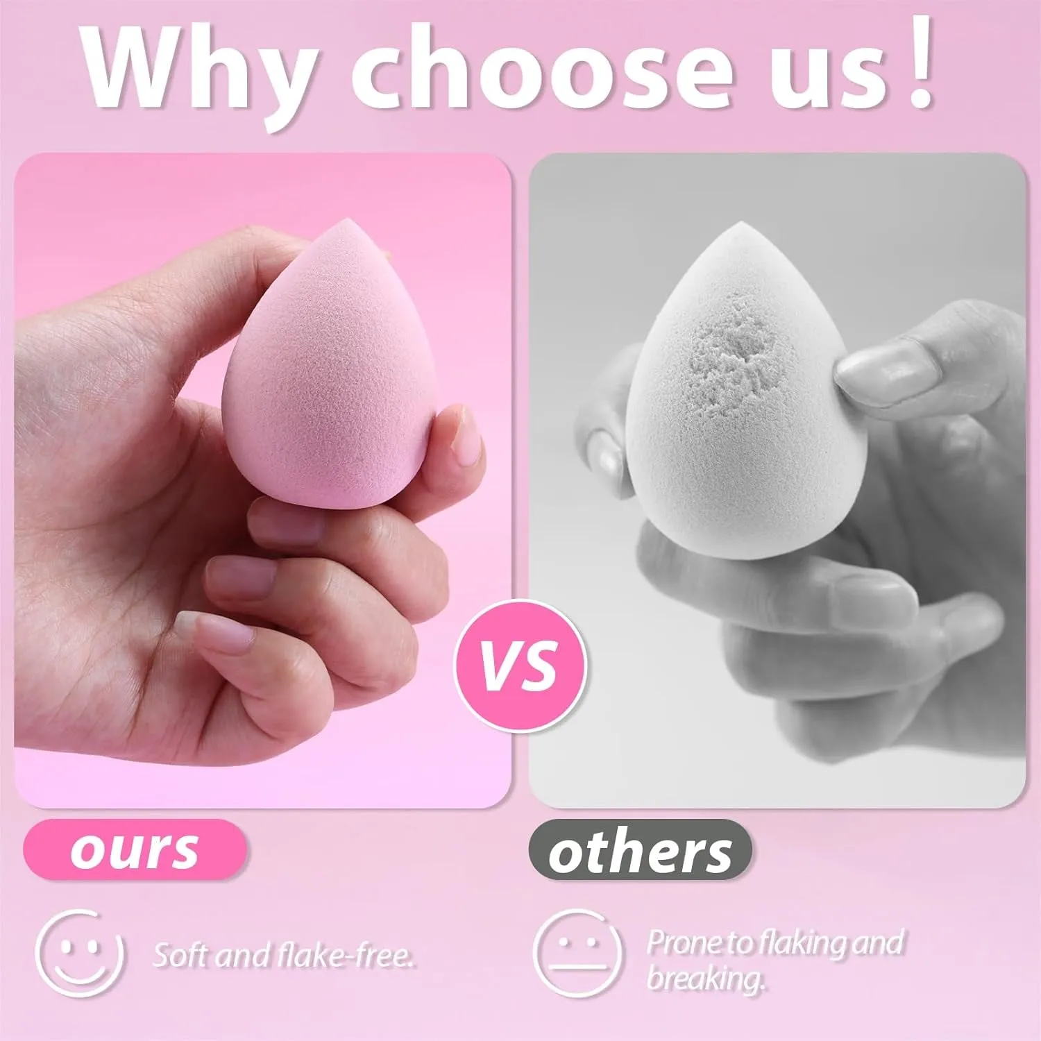 Makeup Sponge Set  Blender Sponges 7 Pcs for Liquid, Cream, and Powder, Latex Free, Multi Colored Beauty Sponges with 1 Mini Sponge, Vegan & Cruelty-Free,Ideal Gifts for Women on Valentine'S Day