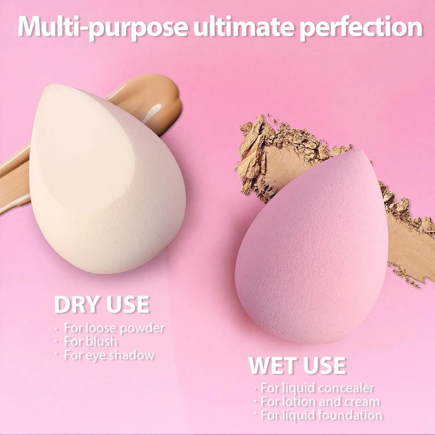 Makeup Sponge Set  Blender Sponges 7 Pcs for Liquid, Cream, and Powder, Latex Free, Multi Colored Beauty Sponges with 1 Mini Sponge, Vegan & Cruelty-Free,Ideal Gifts for Women on Valentine'S Day