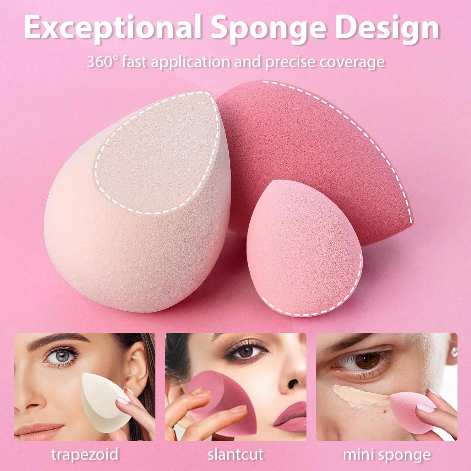 Makeup Sponge Set  Blender Sponges 7 Pcs for Liquid, Cream, and Powder, Latex Free, Multi Colored Beauty Sponges with 1 Mini Sponge, Vegan & Cruelty-Free,Ideal Gifts for Women on Valentine'S Day
