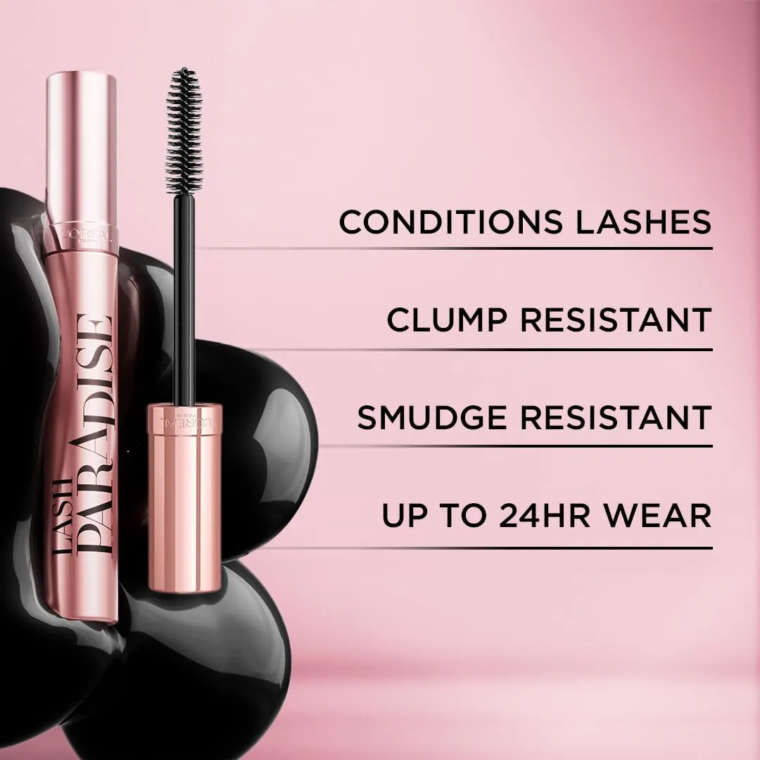Makeup Voluminous Lash Paradise Mascara, Voluptuous Volume, Intense Length, Feathery Soft Full Lashes, No Flaking, No Smudging, No Clumping, Blackest Black, 0.25 Fl Oz (Pack of 1)