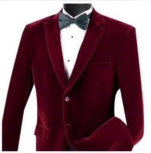 Maroon Plain Velvet Jacket