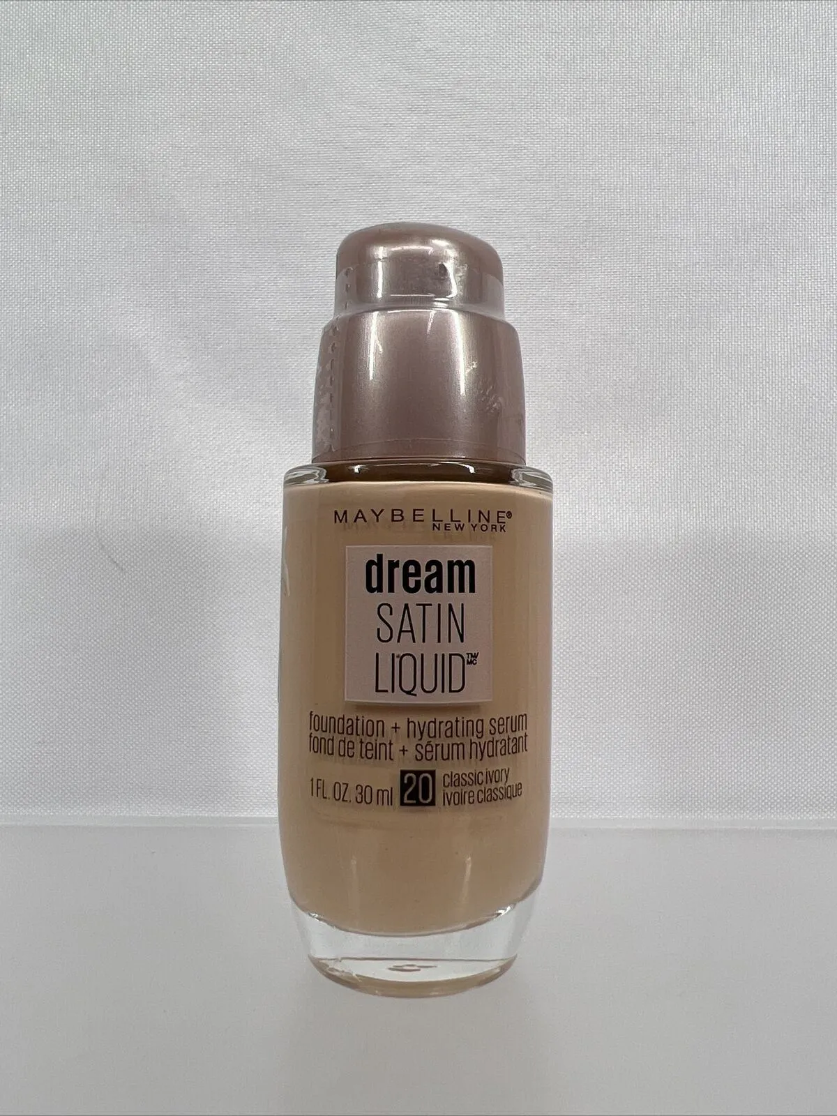 Maybelline 20 Classic Ivory Dream Satin Liquid Foundation   Hydrating Serum 1oz