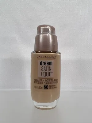 Maybelline 20 Classic Ivory Dream Satin Liquid Foundation   Hydrating Serum 1oz