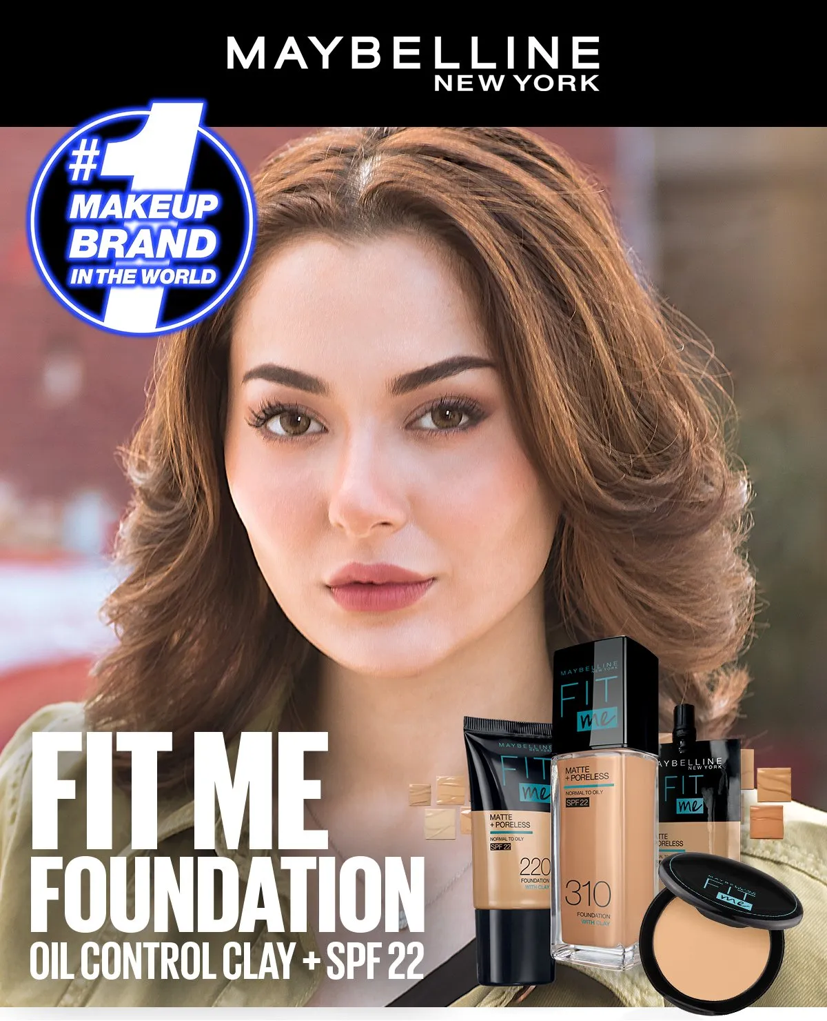 Maybelline Ny New Fit Me Matte   Poreless Liquid Foundation Spf 22 - 220 Natural Beige 30Ml - For Normal To Oily Skin