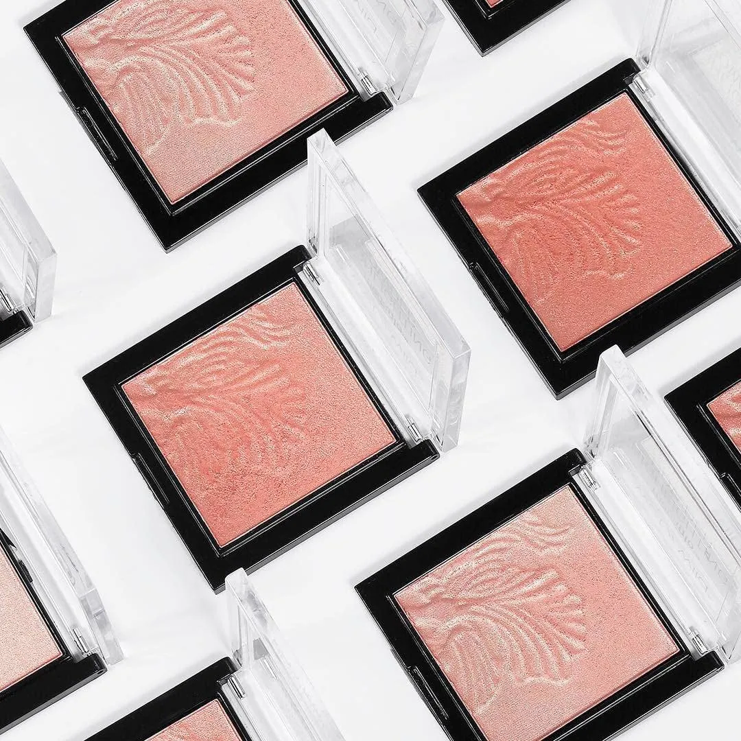 Megaglo Highlighting Powder, Highlighter Makeup, Shimmer Glow, Pink Rose Gold Blossom Glow
