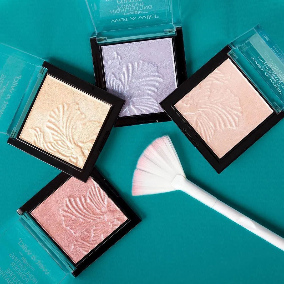 Megaglo Highlighting Powder, Highlighter Makeup, Shimmer Glow, Pink Rose Gold Blossom Glow