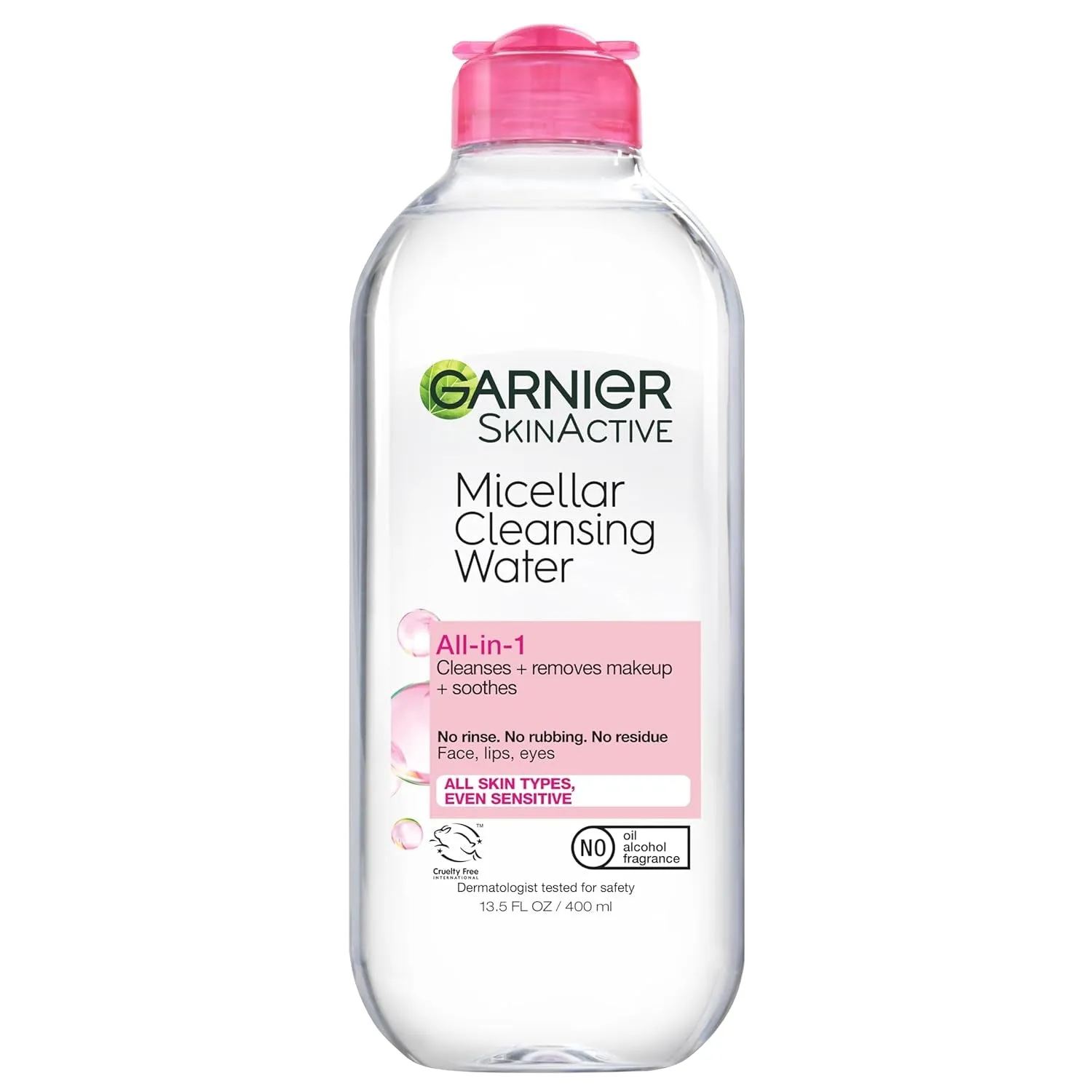 Micellar Water, Hydrating Facial Cleanser & Makeup Remover, Suitable for Sensitive Skin, Vegan, Cruelty Free, 13.5 Fl Oz (400Ml), 2 Count