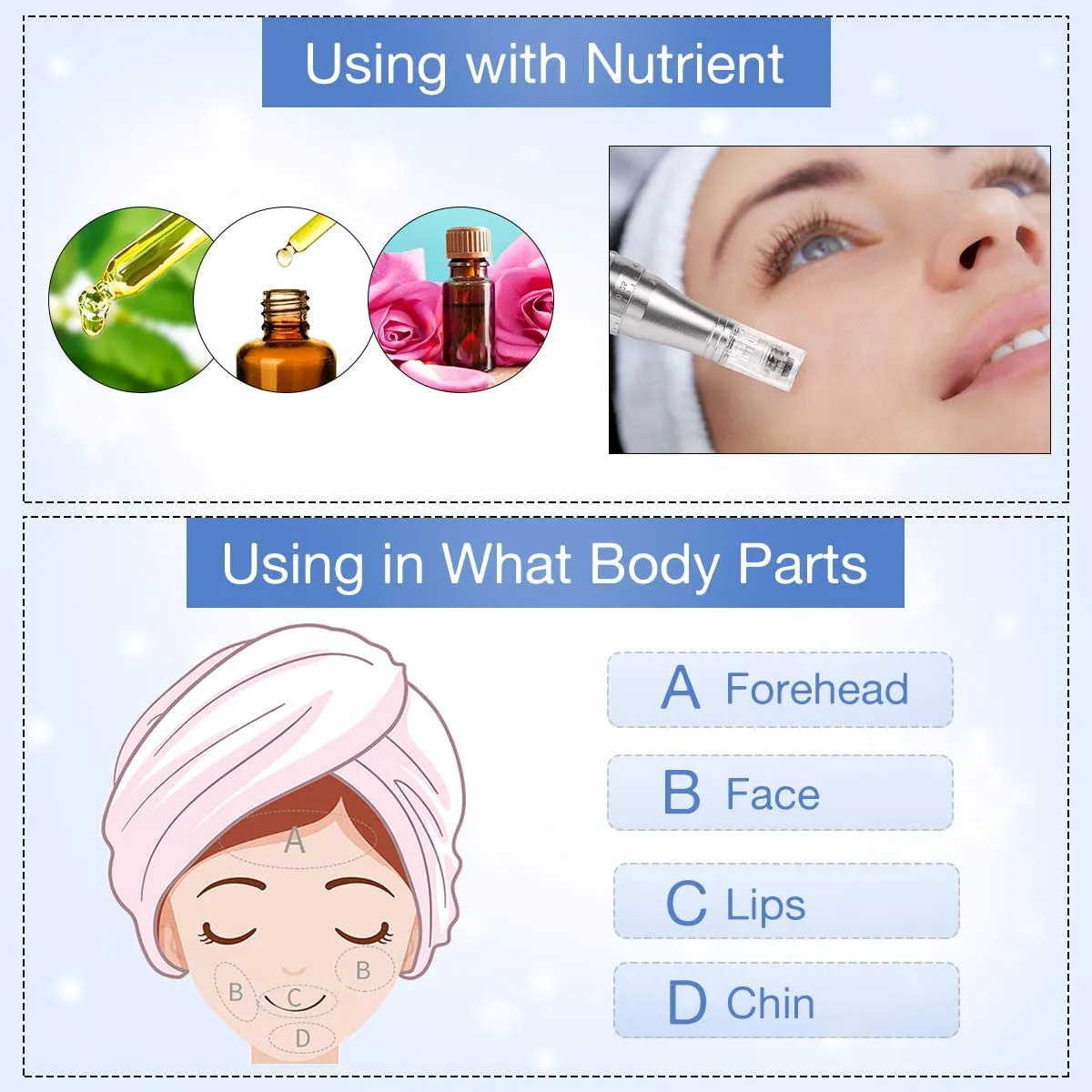 Mircroneedling Pen Dermapen with Microneedling Cartridges for Acne Scars Stretch Marks