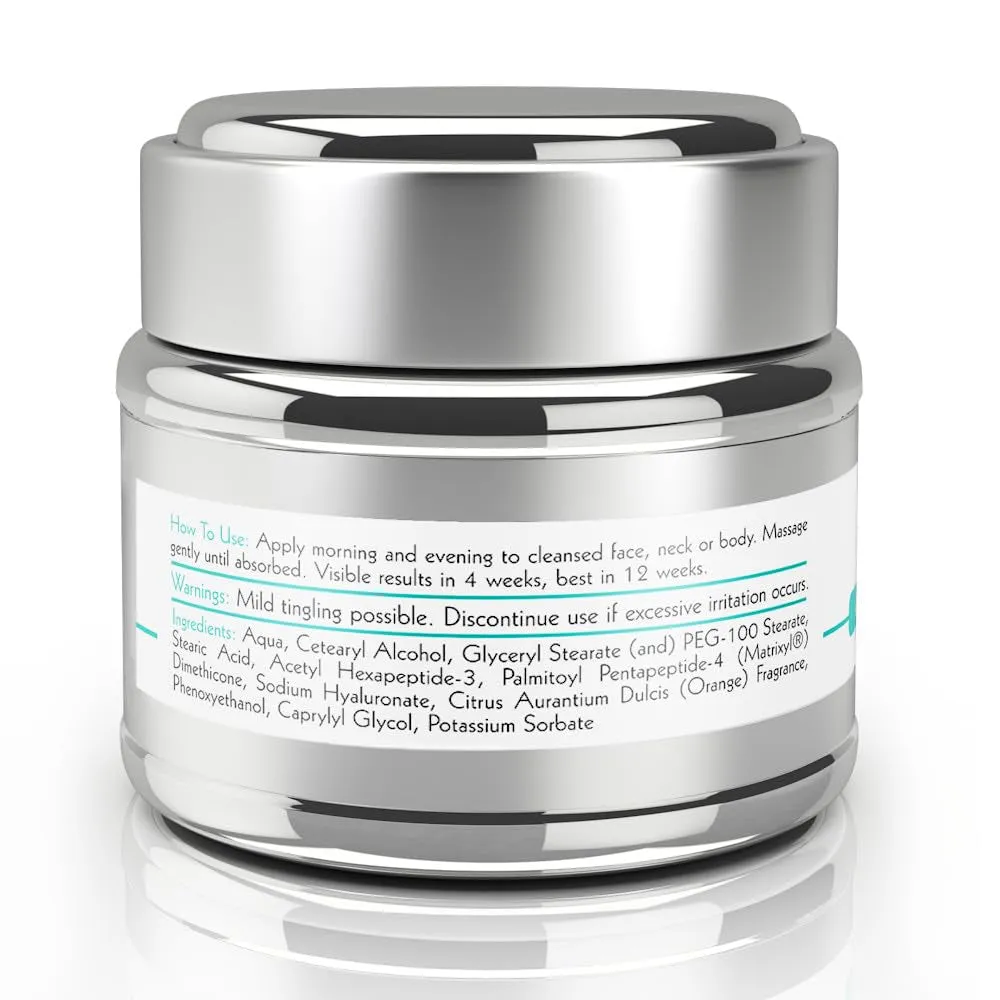 Moisturizing anti Wrinkle anti Aging Cream W/Peptide & Hyaluronic Acid - Day Night - Facial Fine Lines Wrinkles Elasticity Skin Tone - Face Neck Decollete Moisturizer for Women Men 1.7 Fl Oz