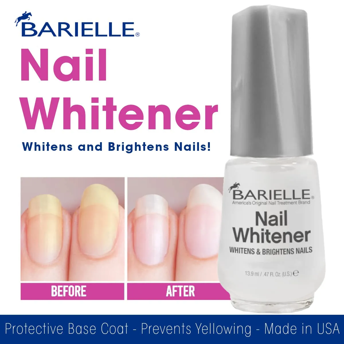 Nail Whitener for Yellow Nails or Dull Nails .47 Ounce - Whitening for Nails, Treats Yellow Nails