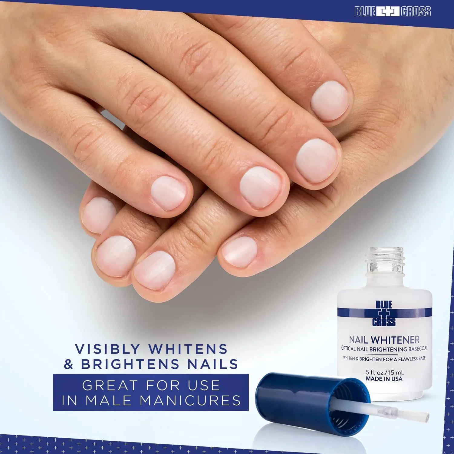Nail Whitener, Professional Optical Brightening Basecoat Nail Concealer Polish with Vitamin E, Lemon Lime Extracts, Made in USA, 15Ml