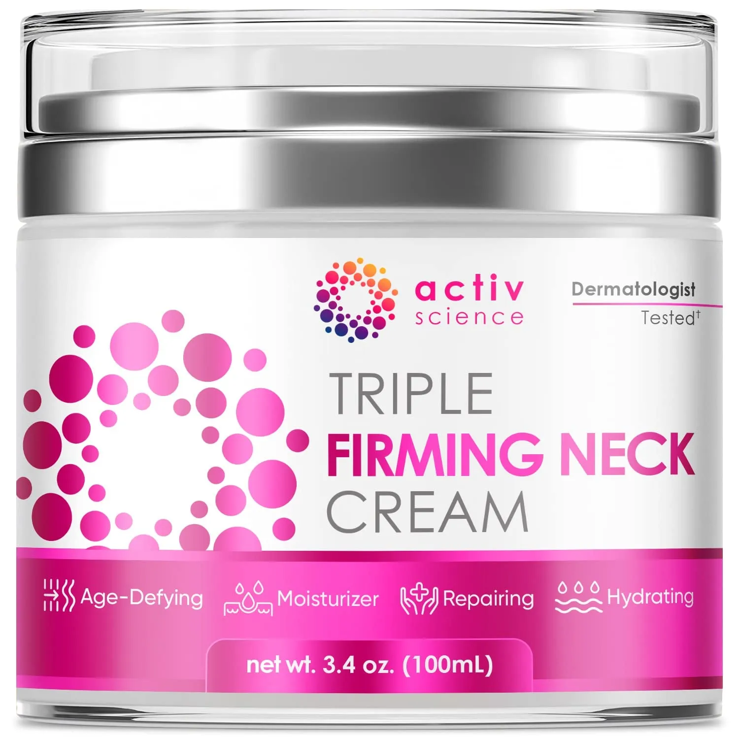 Neck Firming Cream - Natural Anti-Aging Facial Moisturizer with Retinol Collagen & Hyaluronic Acid - Day & Night Anti-Wrinkle Cream - Firming, Hydrating Face Cream