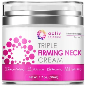 Neck Firming Cream - Natural Anti-Aging Facial Moisturizer with Retinol Collagen & Hyaluronic Acid - Day & Night Anti-Wrinkle Cream - Firming, Hydrating Face Cream