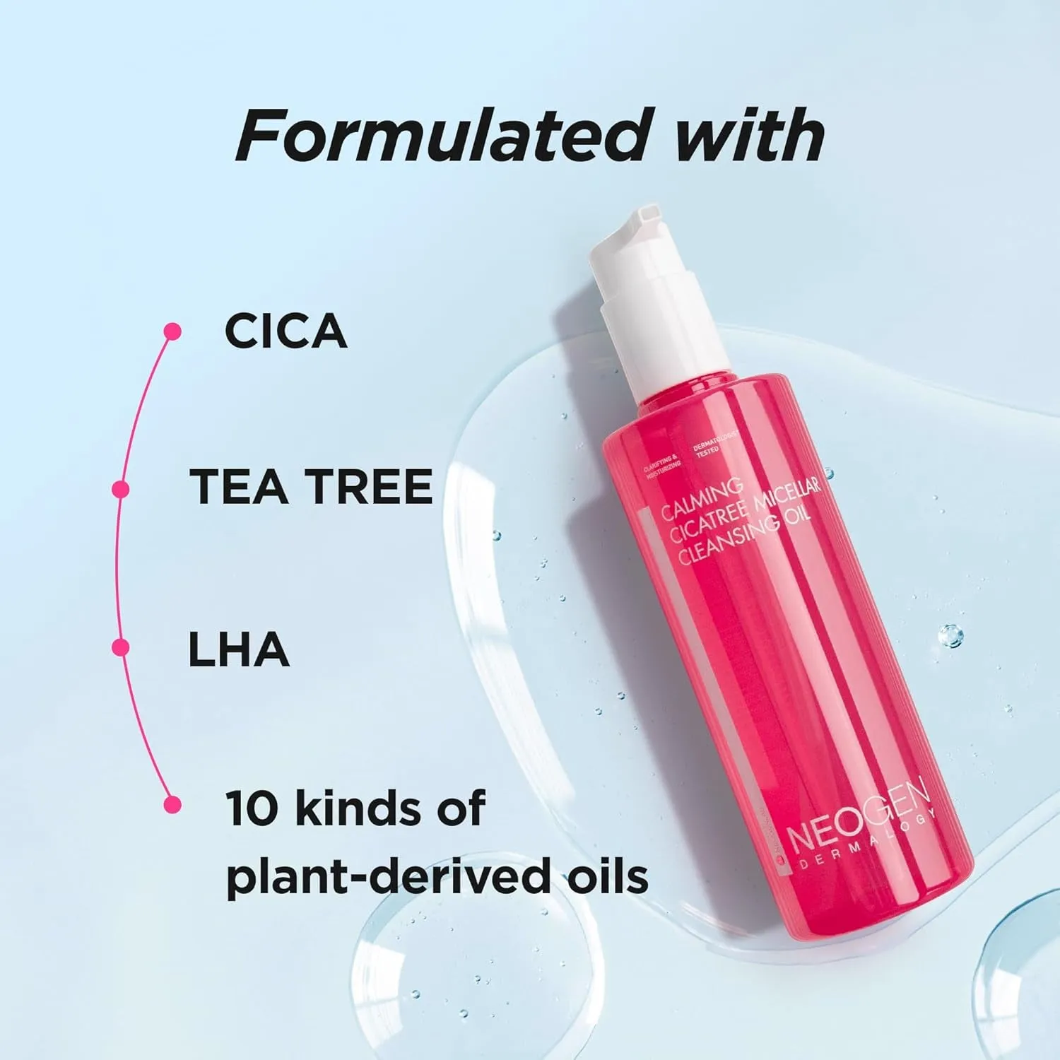 NEOGEN Calming Cleansing Oil Cica Tree Micellar 10.14Fl.Oz(300Ml) - Cleansing Oil for Sensitive Skin/Korean Skin Care/K-Beauty