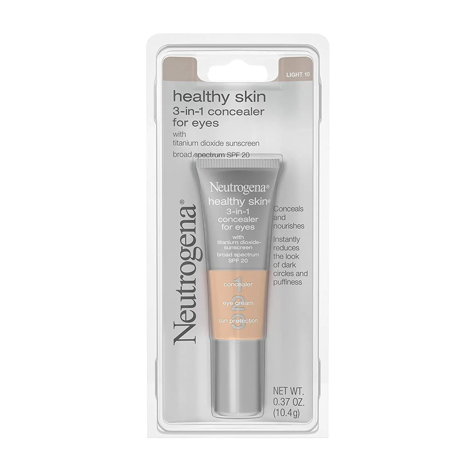 Neutrogena Healthy Skin 3-In-1 Concealer For Eyes Broad Spectrum Spf 20, Light 10